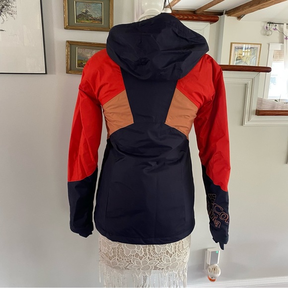 COLUMBIA Color Block Navy Red Omni Tech Ski Jacket XS NWT $240 - Picture 8 of 9